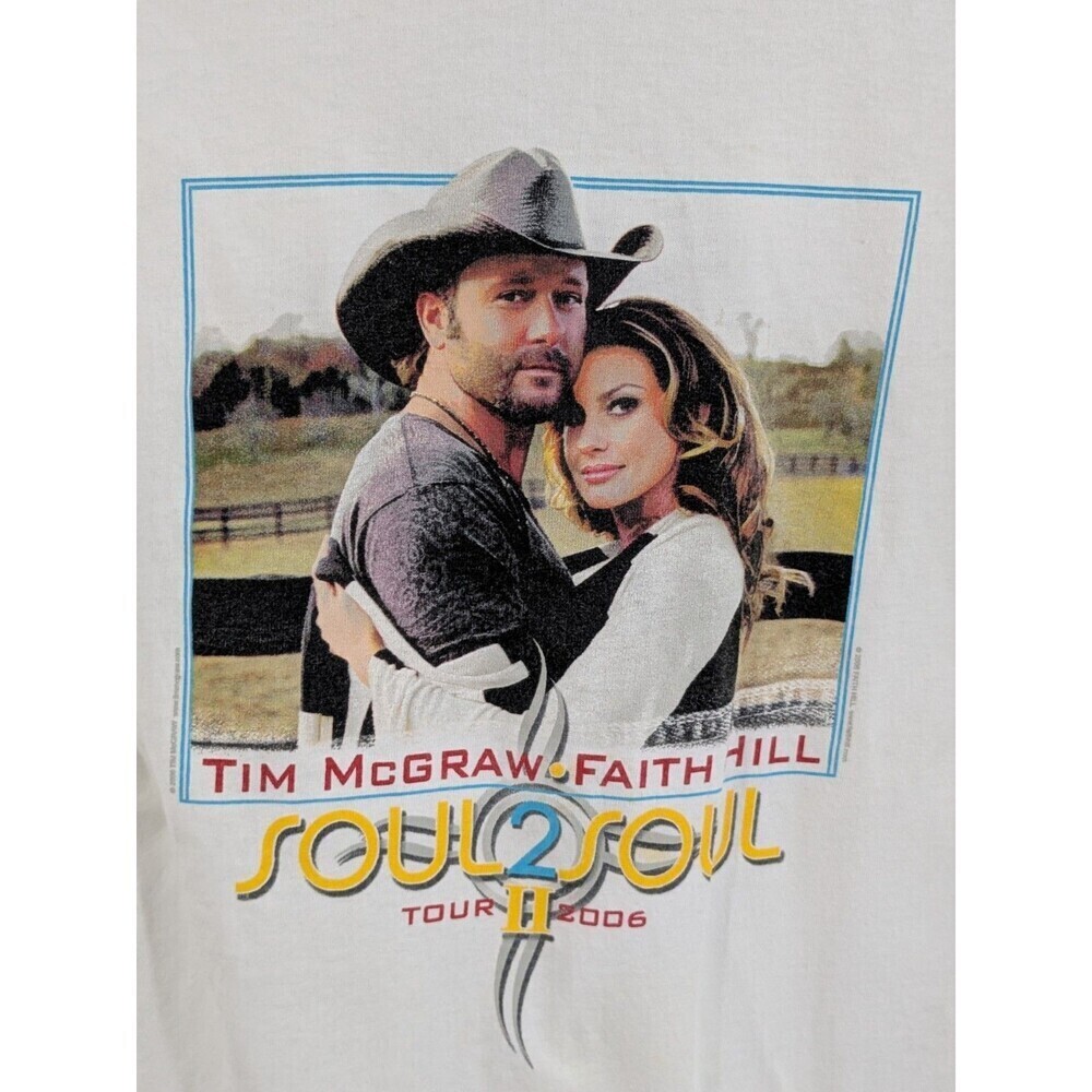 Vintage Tim McGraw Faith Hill Soul2Soul Tour Shirt Sz Large Country 2006 Tee - Picture 6 of 7